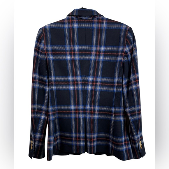 Lauren Ralph Lauren Blue and Red Blazer with Notched Lapels - Picture 2 of 6